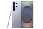 گوشی گلگسی اس 25 اولترا 5G آبی نقره ای پشت و جلو و اس پن