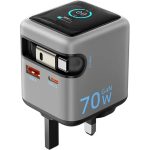 شارژ دیواری 70 وات هوشمند پاورولوژی Powerology Halo Dual-Port GaN Charger PWCUQC051