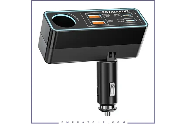 41ZZOBAu7zS-gzkW شارژر فندکی پاورولوژی Powerology Brio 125W Multi-Port Car Charger23