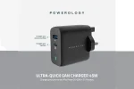 شارژر دیواری پاورولوژی Powerology Ultra-Quick GaN Charger 45W به همراه کابل USB-C2