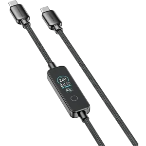 کابل 1.2 متر USB C به USB C پاورولوژی Powerology TFT Chargelink 240W USB-C Cable PCABCM0121BK