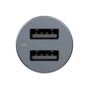 2 شارژر فندکی 24 وات پاورولوژی Powerology Dual USB-A Port Mini Car Charger PCCSR001-GY