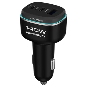 شارژر فندکی 140 وات پاورولوژی Powerology 140W Car Charger PCCSR025