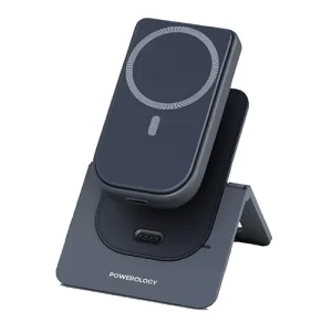 پاوربانک پاورولوژی مدل PPBCHA21GY ظرفیت10000 میلی آمپر ساعتMag Safe و Wireless Stand