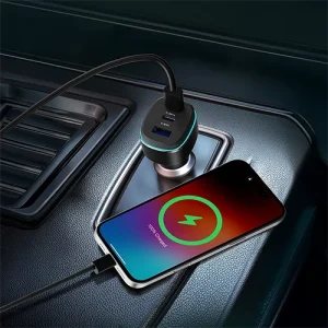 شارژر فندکی 140 وات پاورولوژی Powerology 140W Car Charger 2 PCCSR025