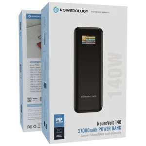 پاوربانک پاورولوژی مدل NeuroVolt PPBCHA90BK ظرفیت 27000 میلی آمپر ساعت