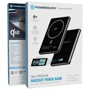 پاوربانک پاورولوژی مدل Skye PPBKLYD89BK ظرفیت 10000 میلی آمپر ساعت