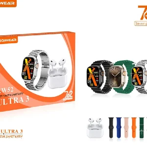 ساعت هوشمند KEQIWEAR مدل KW52 Ultra 3 به همراه هندزفری بلوتوثی