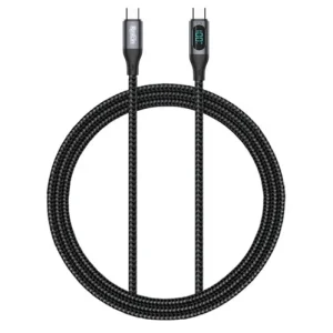 کابل شارژ رکسین Rexcin USB-C to USB-C 100W با نمایشگر دیجیتال