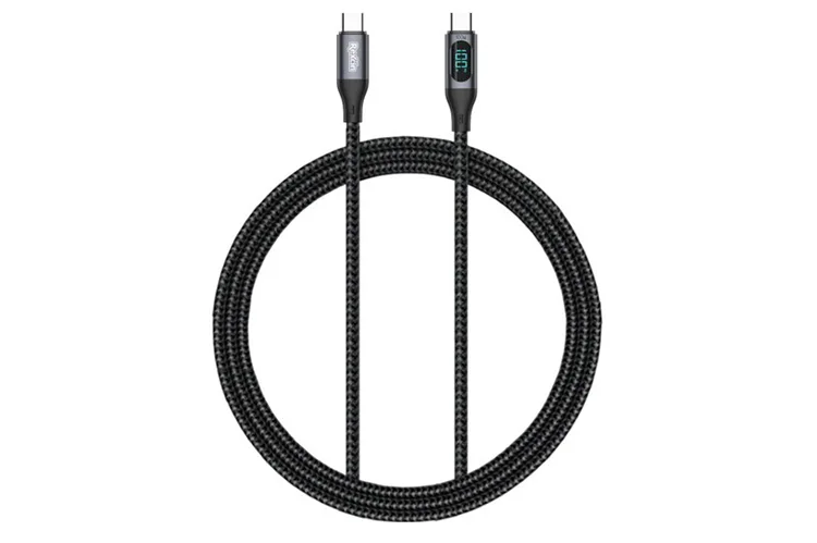A2igHTjSoYslw4xc کابل شارژ رکسین Rexcin USB-C to USB-C 100W با نمایشگر دیجیتال