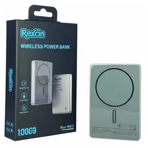 پاور بانک وایرلس رکسین Rexcin WP12 ظرفیت 10000 میلی‌آمپر ساعت