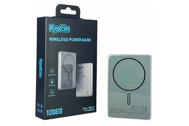 y-72SOL6h9cekqUG پاور بانک وایرلس رکسین Rexcin WP12 ظرفیت 10000 میلیآمپر ساعت